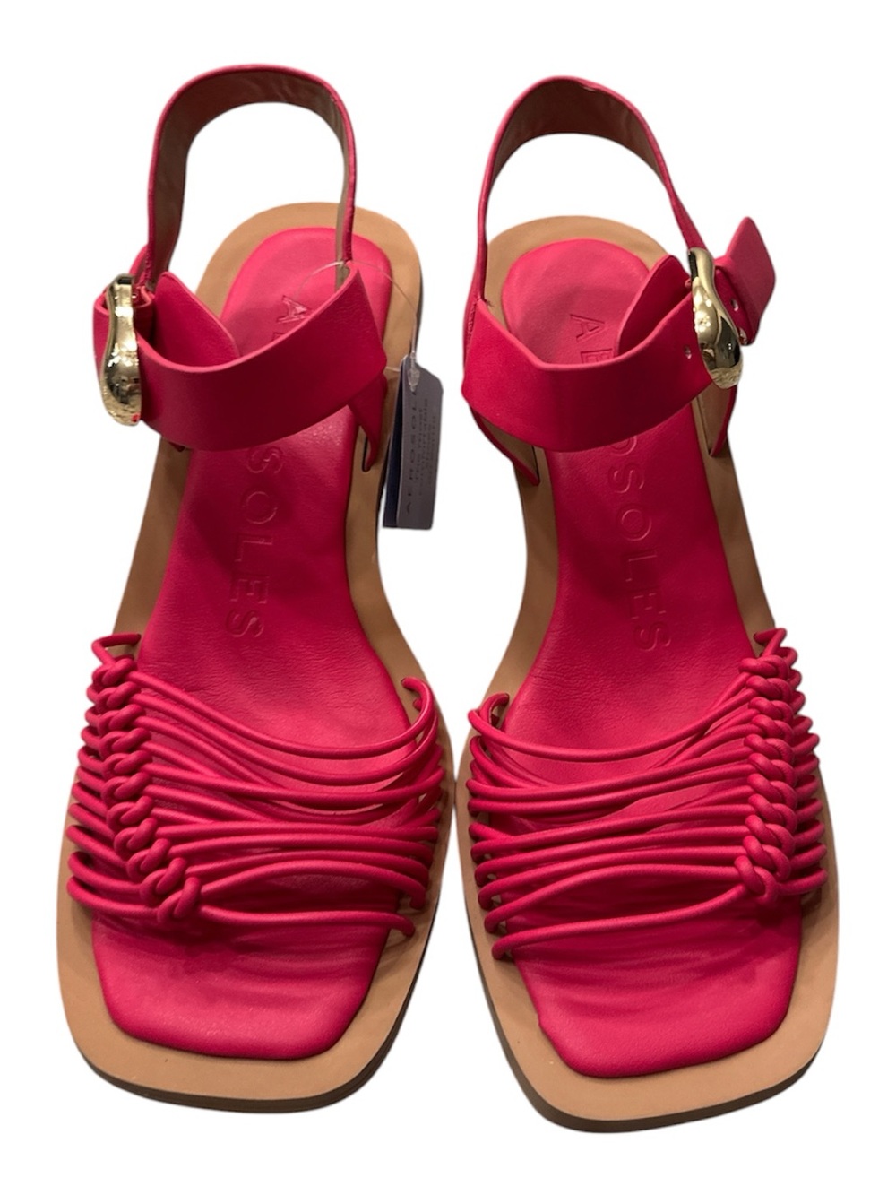 NWT Aerosoles Crew Hot Pink Strappy Square Toe Heel Sandals Women Size 8M